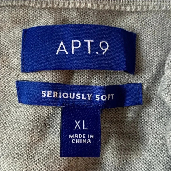 NWT Apt 9 Seriously Soft Merino Wool Blend Sweater Mens XL Gray Colorblock - Picture 4 of 7